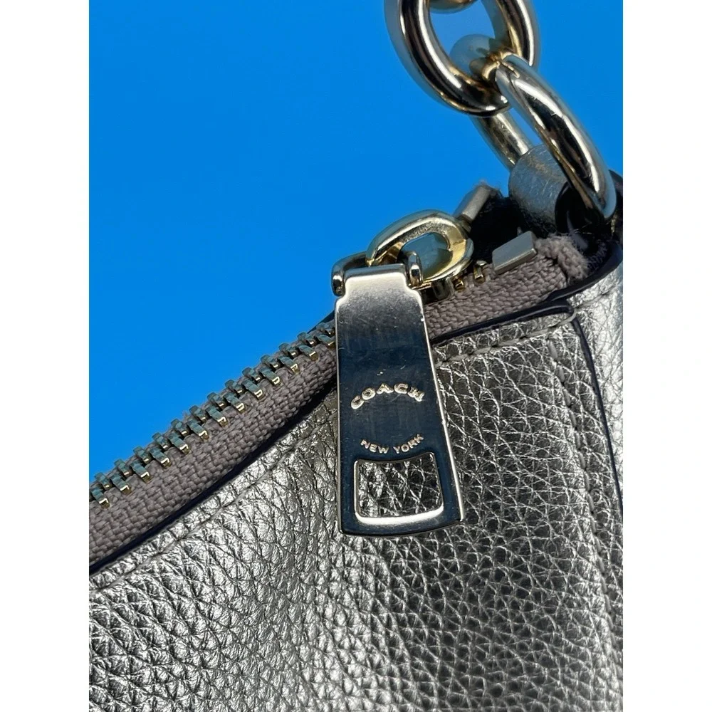 COACH Champagne Gold Metallic Leather Shoulder Bag Purse Handbag – Designer